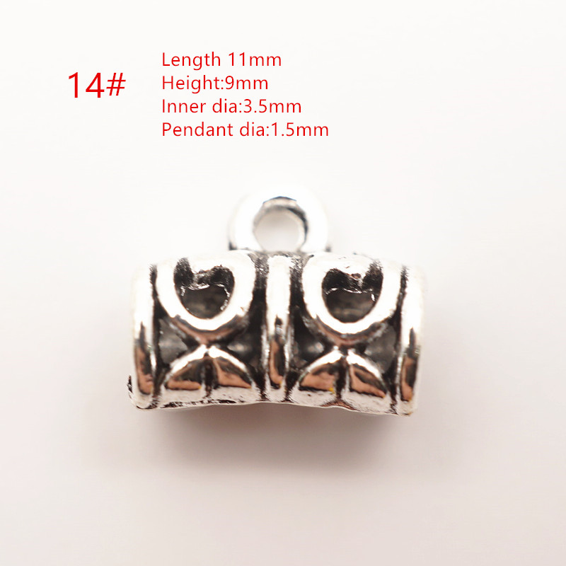 30 Uds de aleación de Zinc de cuenta tibetana tapas Fit de 6-10mm perlas de espaciador de estilo de Bali, perlas para joyería haciendo encontrar accesorios HK146: 30pcs Style 14