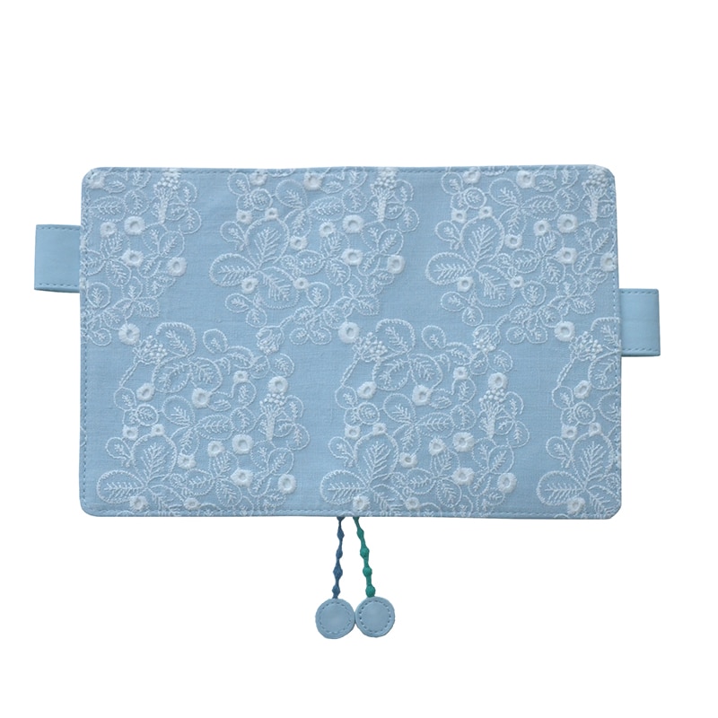 Hand Made Stitching Floral Cloth Cover DIY Journal Agenda Diary Supplies The Lucky Flowers A5 A6: Sky Blue / ONLY A6 COVER