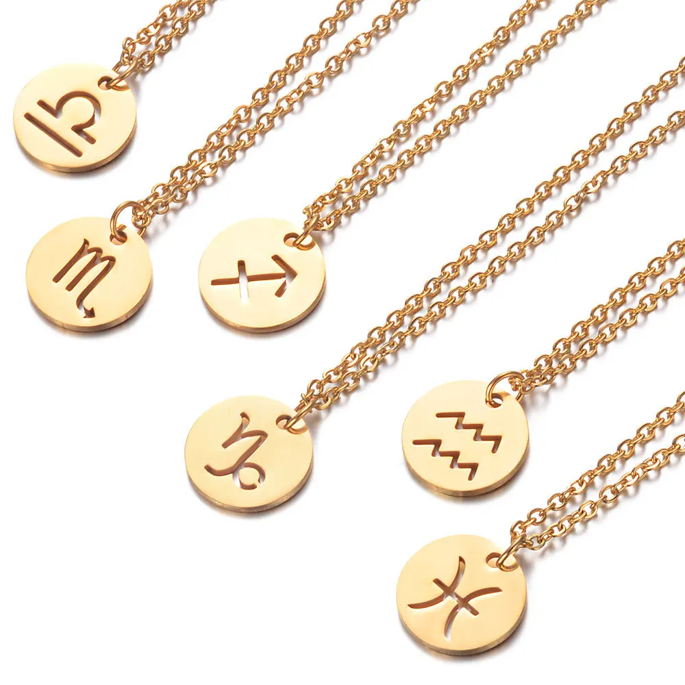 Capricorn Aquarius Pisces Aries Taures Gemini Cancer Leo Virgo Libra Scorpio Sagittarius Zodiac Necklace Friendship Bff