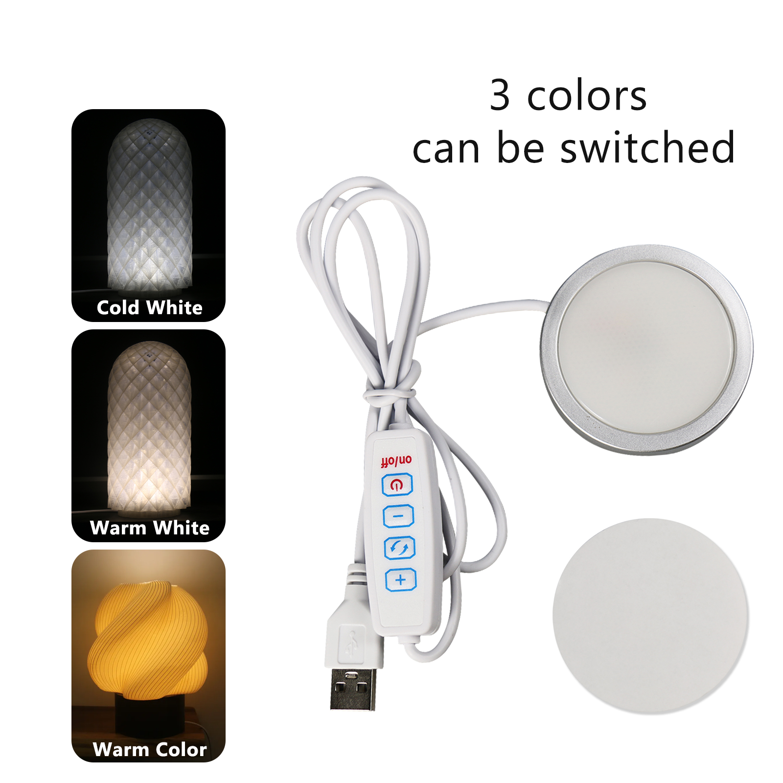 For Bambu Lab Led Lamp Kit Adjustable Light Kit Led Light Parts Hardware DIY Model white /cold/warm light Without Lamp shell 001: 2.25mm / Red