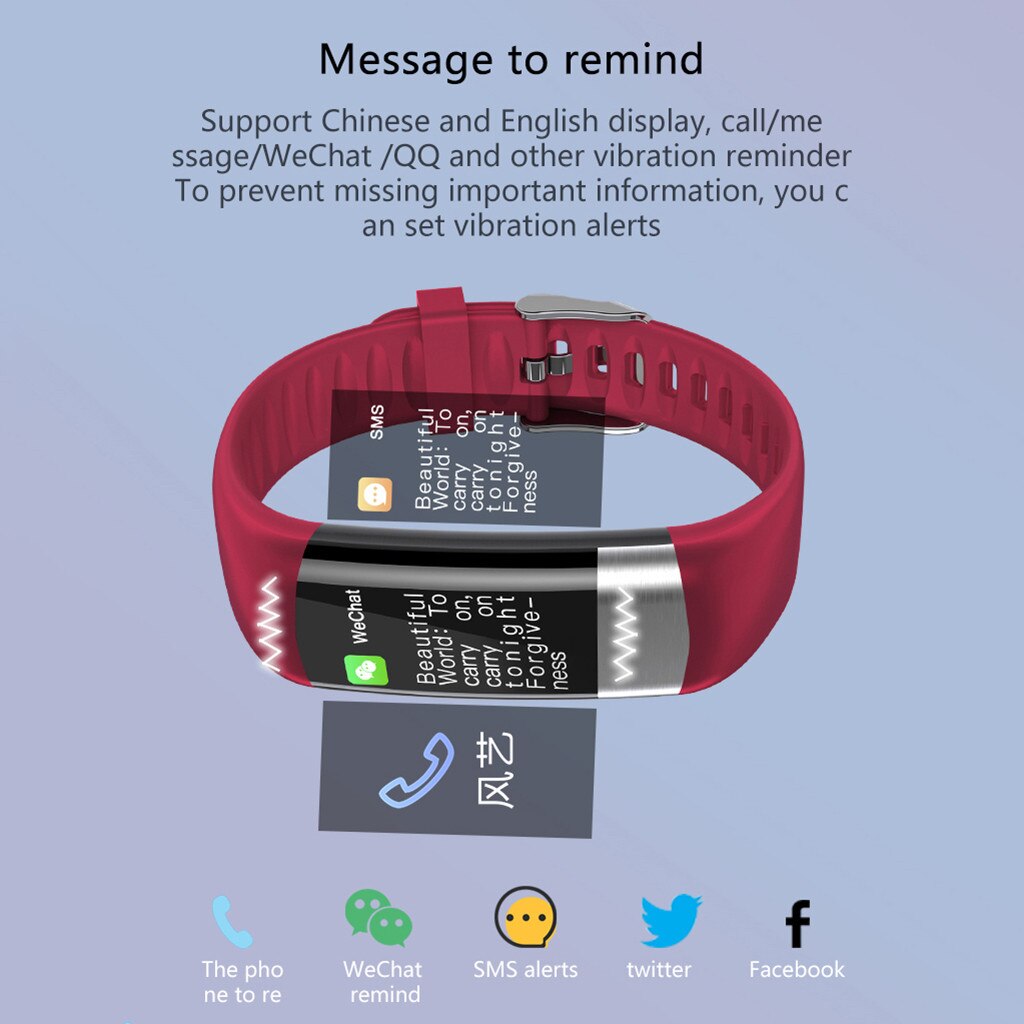 Smart Tracker Band Wristband Blood Pressure Heart Rate Monitor Pedometer Sports Health Fitness Bracelet For Android IOS