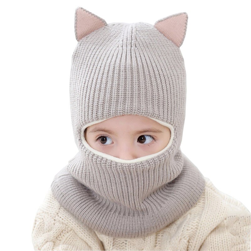 baby meisje winter muts warm en fluwelen Mutsen Gebreide Cap Kids Balaclava Masker Hoeden Meisjes Jongens Gebreide Hoeden Meisje jongen Bonnet Kids Hoeden & Caps: Rood