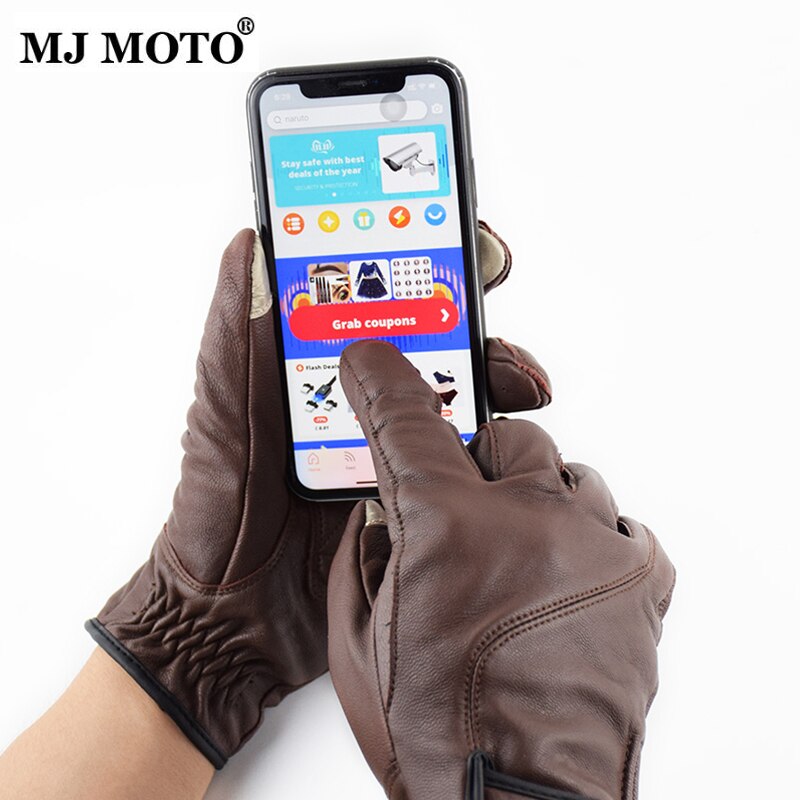 Gants de Moto en cuir Vintage pour hommes et femmes, gants pour Motocross, marron Knight, pour Motocross, été, M-XXL