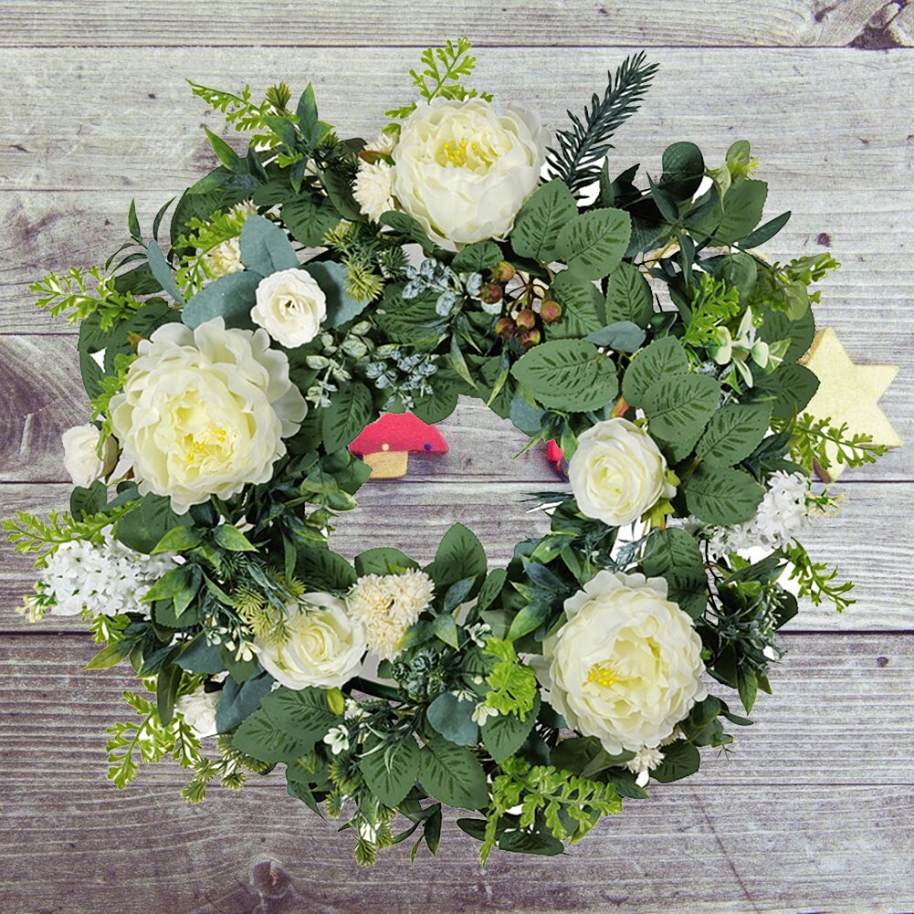 Artificial Wreath Forest Style Wedding Party Wall Decorative Flower Wreath Window Door Hanging Wreath Photographic props