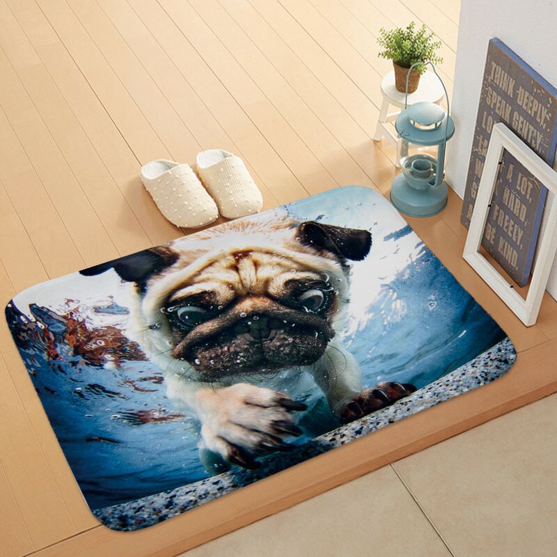 Alfombra con estampado de dibujos animados para exteriores, alfombrilla antideslizante con dibujos de perros y perros, para puerta Delantera de animales, 40x60: 2