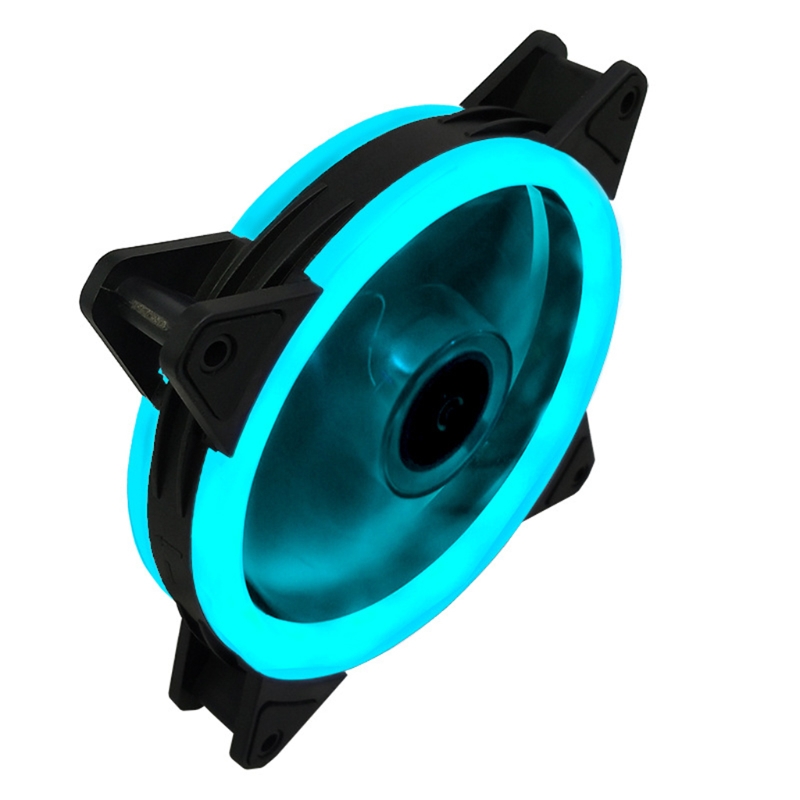 Dual Aperture 120mm Efficient Cooling CPU Cooler Fan 1200RPM 12V 4Pin High Speeed Silent Chassis Radiator Cooling Fan: Ice blue