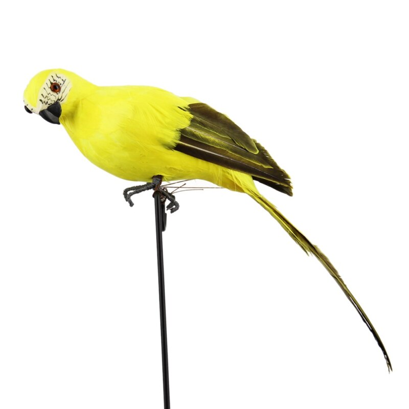 25 centimetri di Schiuma Piuma Pappagallo Simulazione Pappagalli Uccelli Decorativi Forniture Da Giardino Decorazione Della stanza Forniture per Animali Da Compagnia ..: Giallo