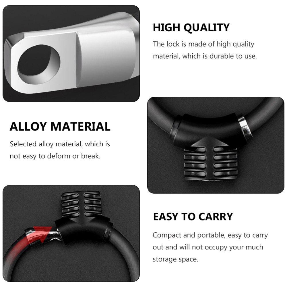 1pc Bike Lock Ring Shaped Lock Thickened Bike Anti-theft Alloy Lock