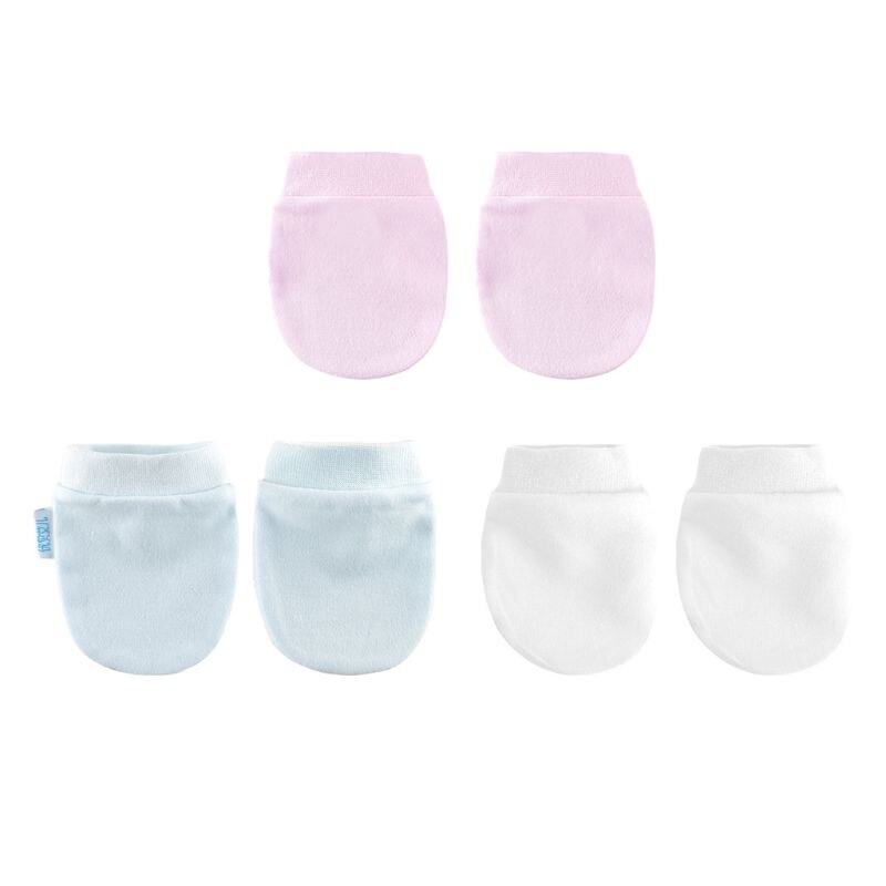 4 Pair/set Simple Cute Baby Knit Gloves Newborn Anti-eat Hand Anti-Grab Glove