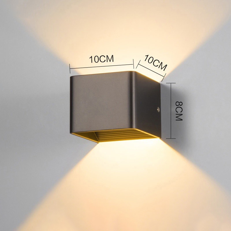 Ich bin Freien wasserdichte Wandleuchte quadratische Lampe Innen Schlafzimmer Wohnzimmer Wandleuchten Außenhof Veranda Lampe Leuchte Beleuchtung: Licht Grün / Kaltes Weiß / 6w