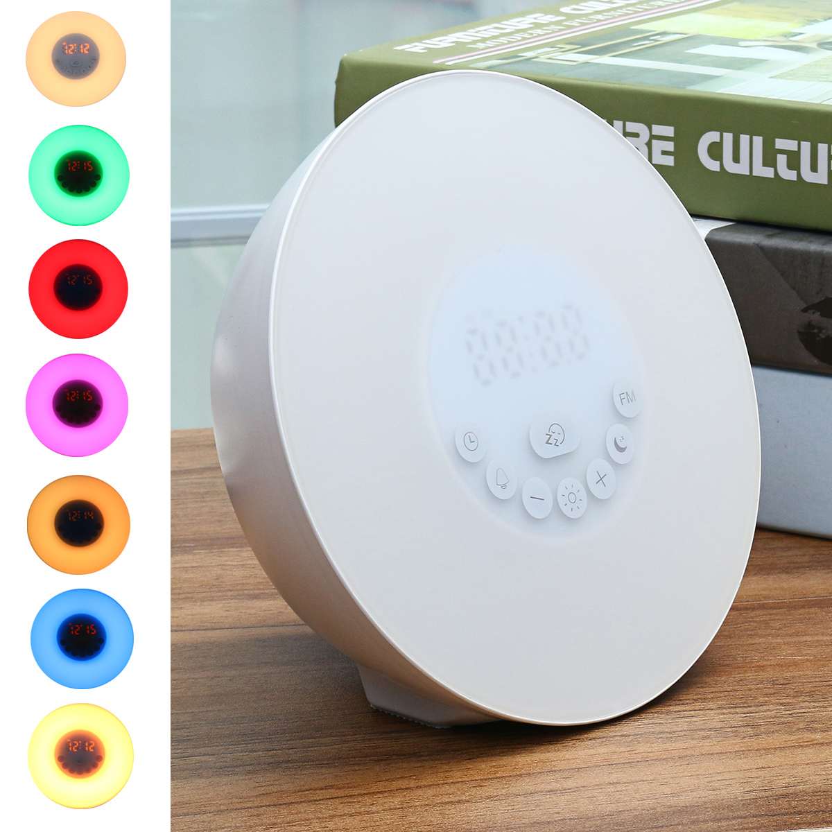 LED Licht Digital Wecker Wake Up Licht Alarm Usb-schnittstelle Digitale Uhr FM radio Klingt Funktion 7 Farben Licht