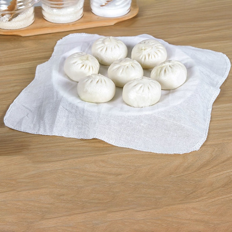 Cotton Yarn Steamer Cloth Non-stick Steamed Dumpling Cloth Breathable Steaming Buns Rice Steamer Gauze Cloth Kitchen Accessories