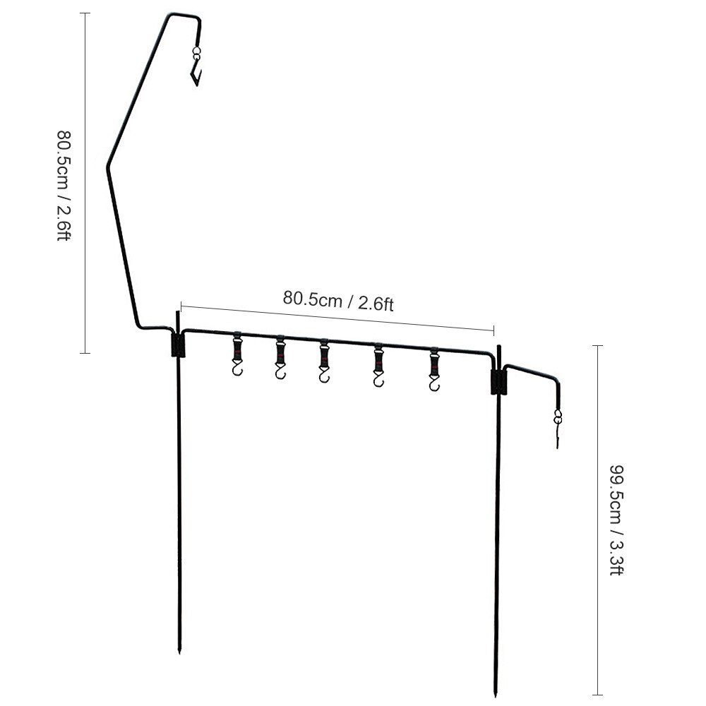 Outdoor Camping Apparatuur Afneembare Lantaarn Stand Lamp Statief Staal Camping Lamp Beugel Houder Voor Camping Wandelen Vissen