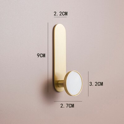 Massief Messing Kleerhanger Muur Gemonteerde Kapstok Decoratieve Sleutelhouder Hoed Sjaal Handtas/Gratis Ponsen Deur Zonder Trace nail: HK-333-shell-L