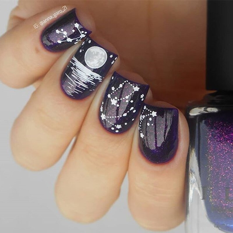 Nicole Dagboek 1 Pcs Big Size Geometry Bloemen Nail Art Stempelen Platen Bloemen Afbeelding Gel Nail Template Stencils Stempel Tool