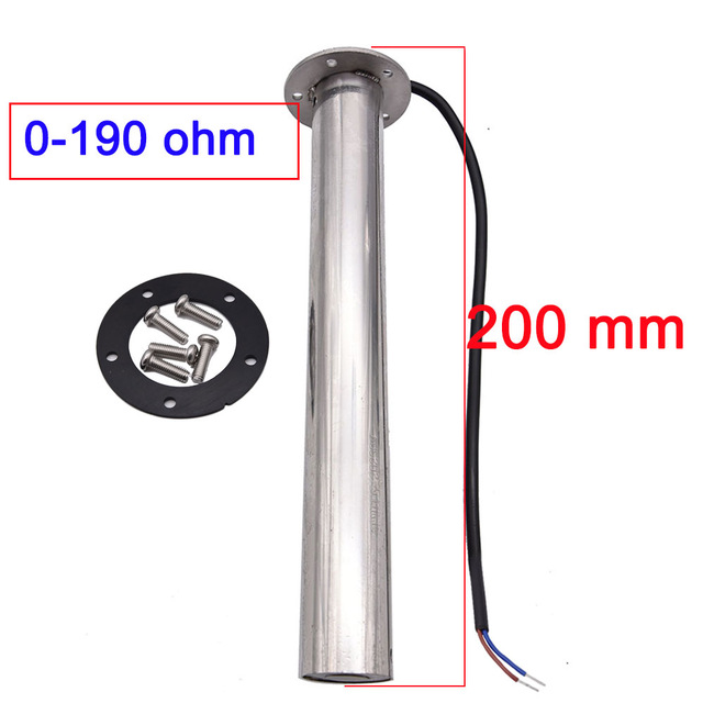 Vann kloakk nivå sensorer 150mm 200mm 250mm 300mm 400mm båt for marine båt rv tank vann nivå kloakk sensor 0-190/240-33 ohm: 200mm 0-190 ohm