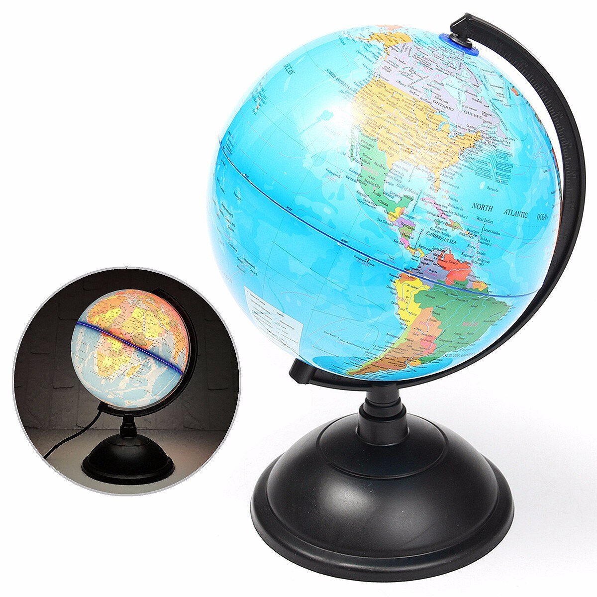 20cm ledet verden kloden jord tellurion engelsk kort roterende stat geografi pædagogisk legetøj hjemmekontor desktop dekorationer