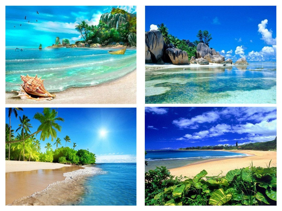 5D DIY Diamond Painting Seaside Diamond Embroidery Landscape Cross Stitc hHome Furnishing decoration
