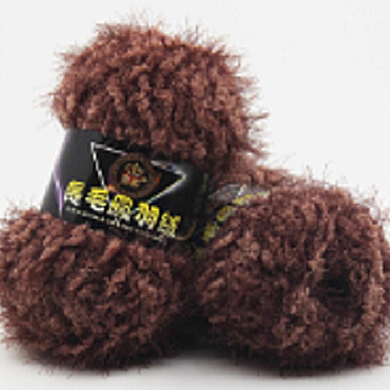 Breien Pluche Garen Langharige Hand-Gebreide Diy Sjaal Trui Imitatie Bont Nertsen Down Medium En Dik Hand-Gebreide Garen: light coffee