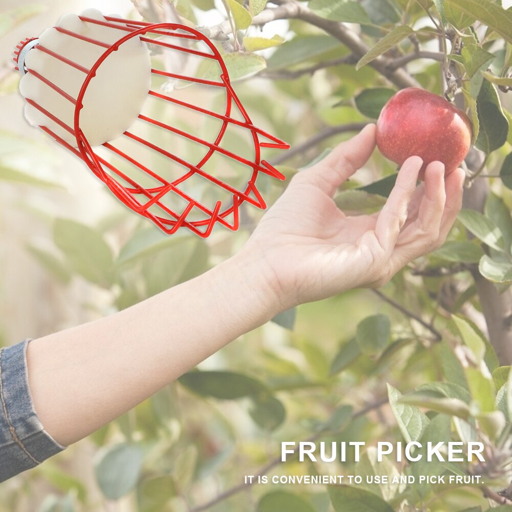 Herramienta de recolección de frutas de Metal para invernadero, recogedor de melocotones y manzanas de color naranja, cesta profunda de aluminio para exteriores, herramientas de jardín