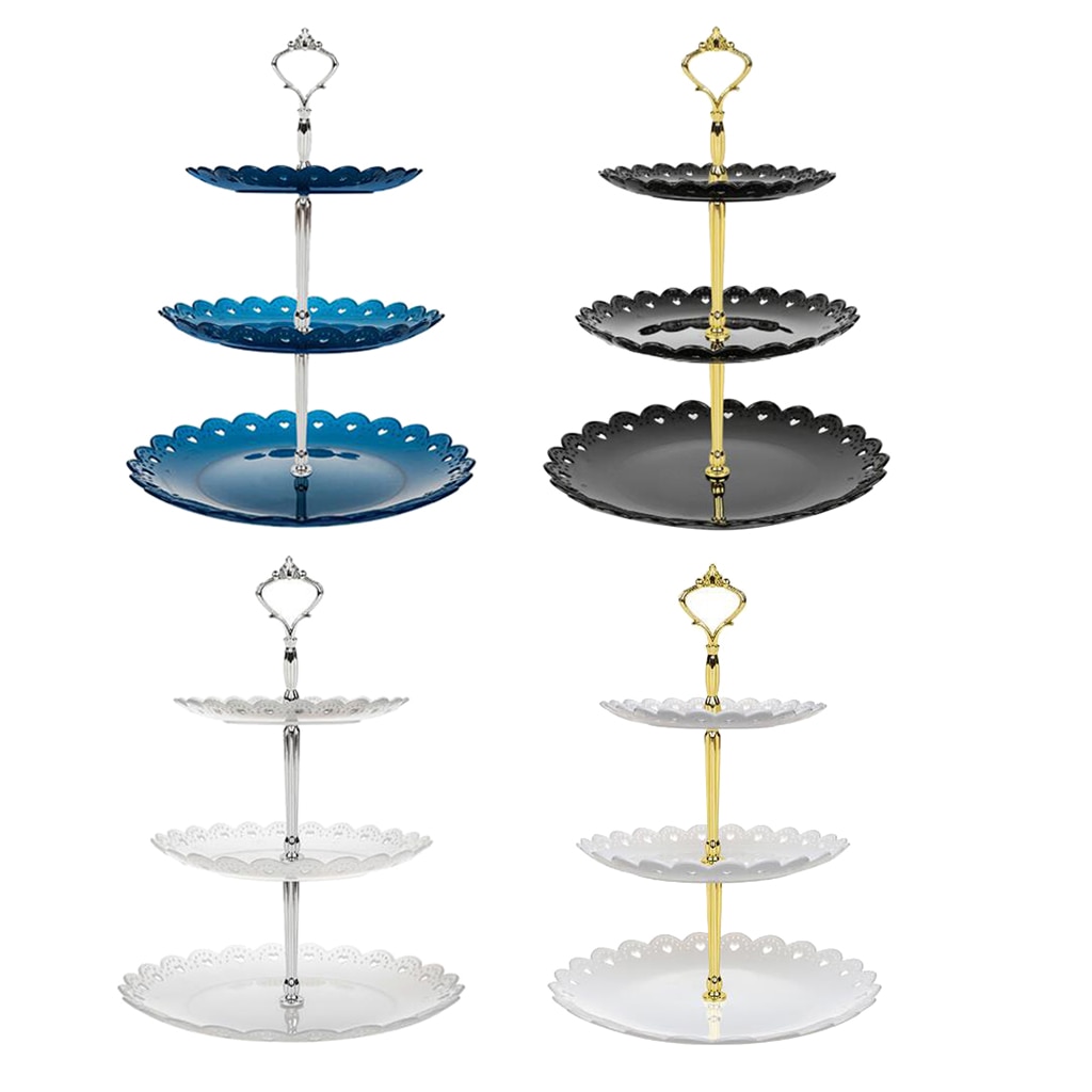 3- -ters kakestativ dessert cupcake stativ konditorivarerbrett for teselskap, bryllup og bursdag