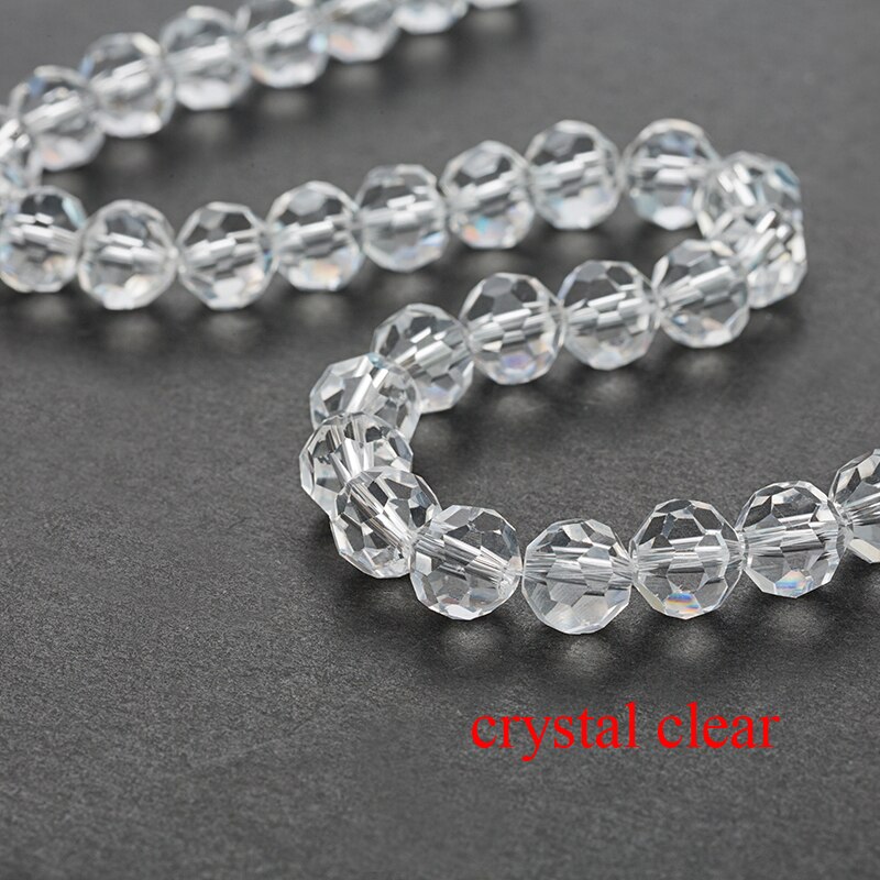 Perlen 30 stücke 8mm Runde Facettierte Kristall Glas Perlen für Herstellung Von Schmuck Diy Perlen Abstandshalter Glas Perlen für schmuck Machen: Kristall klar