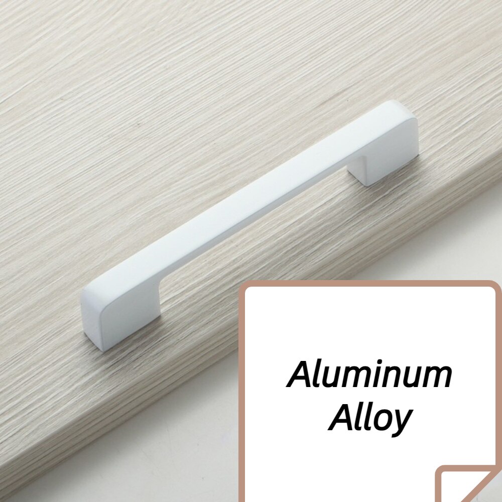 96mm 128mm 160mm 192mm Modern White Aluminum Alloy Cabinet Drawer Knobs Handles Kitchen Wardrobe Pulls Handles for Furniture