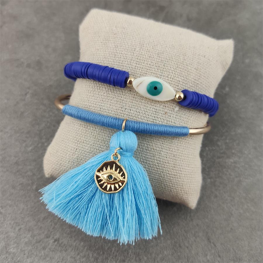 Boho Lucky Evil Eye Armbanden Voor Vrouwen Witte Kleur Handgemaakt Rubber Touw Gouden Armband Sieraden Kwast Armband Vrouw: Roest Rood