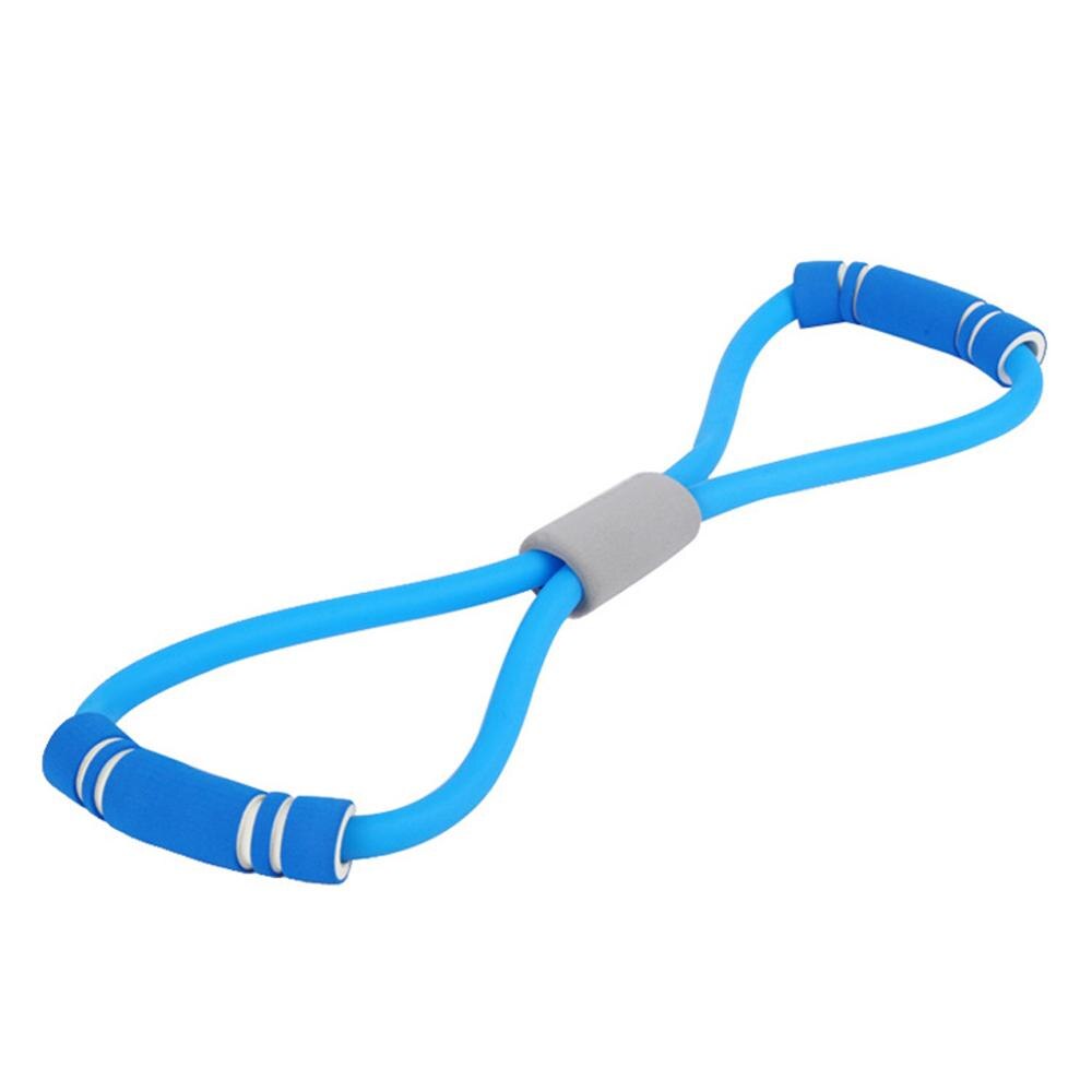 Home Sport Fitness Yoga 8 Shape Pull Rope Tube Equipment Tool Gym Exercise Rally 77HC: Blue