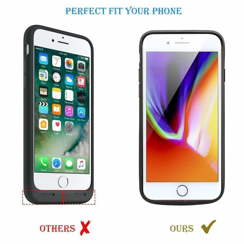 Powerbankhoes voor iphone x xs, zwarte externe batterij, oplaadhoes 6000 mah voor iphone xs max xr, powerbankhoes