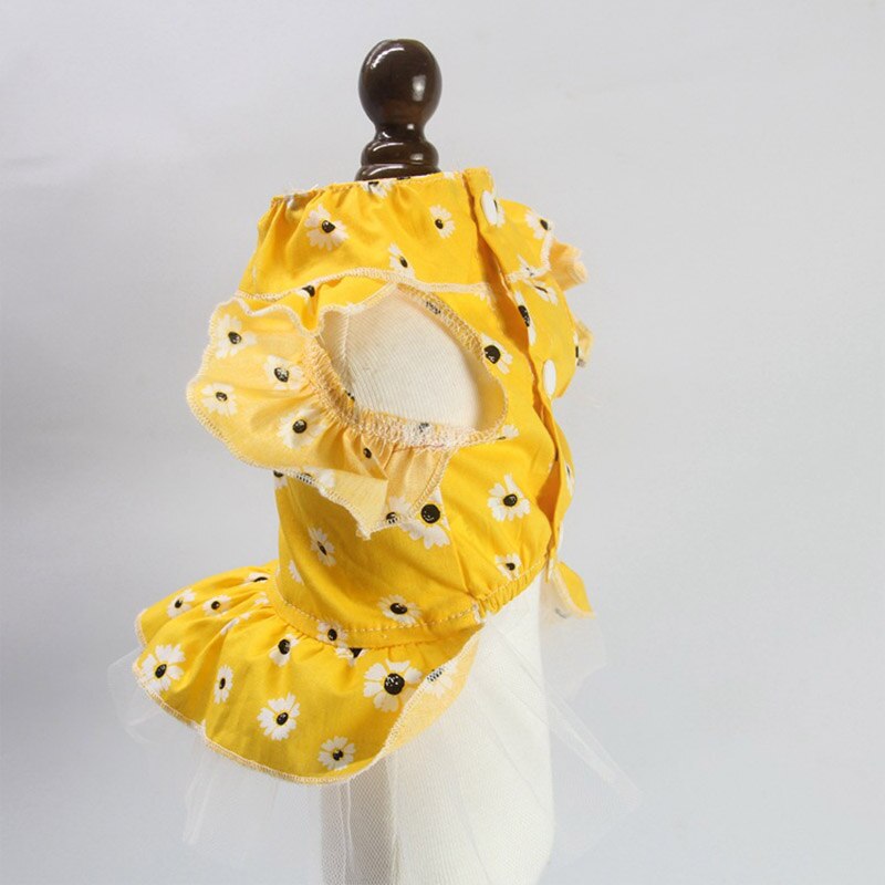 Vestido con estampado de margaritas para Perro, ropa para mascotas, Disfraz para perros medianos y grandes, Labrador Golden Retriver, Disfraz para perros grandes