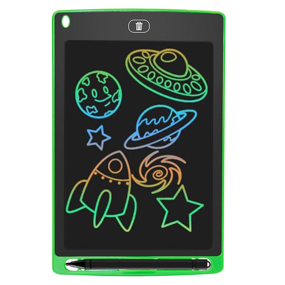 8.5inch LCD Display Writing Tablet Electronic Doodle Board Digital Colorful Handwriting Pad Drawing Doodle Graphics Kids: Green Multicolor