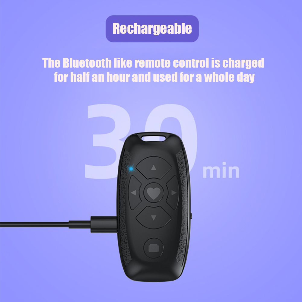 Universal Bluetooth-compatible Remote Control Mobile Phone Selfie Camera Shutter Button Buit-in Battery Rechargeable Controller