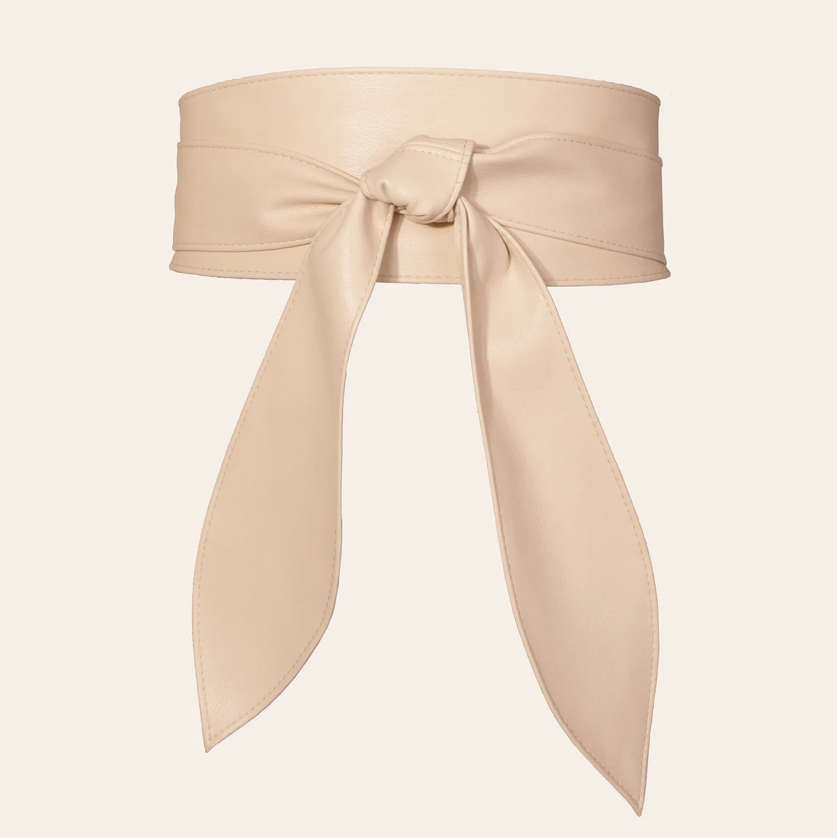 Frauen Schnürgürtel, eleganter Schleifengürtel, lang, schwarz, weiches Leder, breiter Bund, Schleife, Kummerbund, Krawatten, Schleife, Damenkleid, Dekoration: Licht Gelb / 70 cm