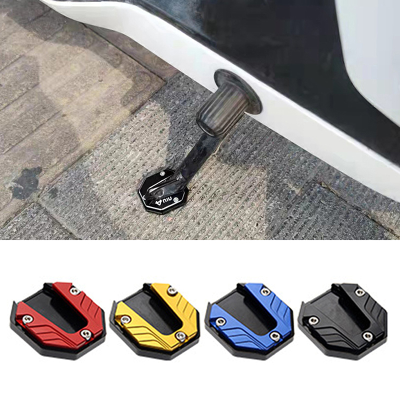 Verlengstuk voor scooter- en motorfietsstandaard - antislip, vergrote basisplaat voor ondersteuning en stabiliteit van de zijstandaard van de fiets.