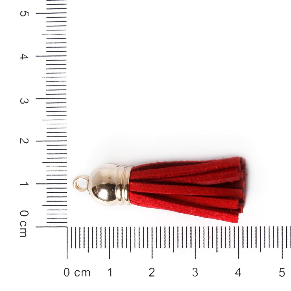 10 stuks vintage leren kwastjes, franje, spikes voor zelfgemaakte sleutelhangers, telefoon kwastjes, handgemaakte oorbellen, sieradenaccessoires: Rood