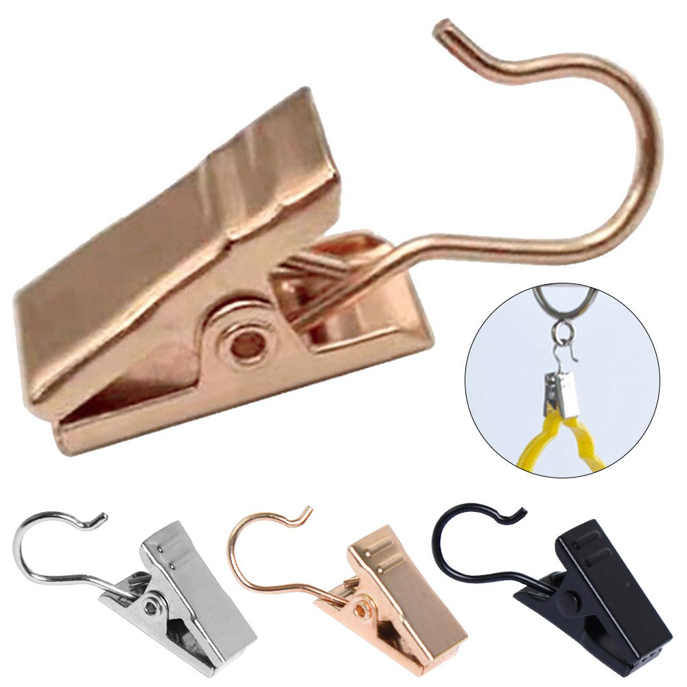 20pcs Bedroom Stainless Steel Drapery Diaplay Home Hotel Anti Rust With Hook Curtain Clip Durable Window Photo Hanging