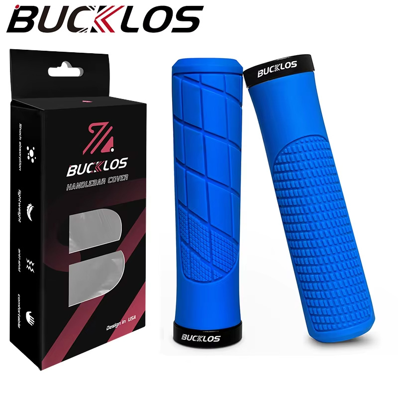 BUCKLOS Bicycle Handlebar Grip Ruber Bike Handle Bar Grips Shock Absorbing Lockable MTB Cuffs Cycling Accessories: Pink
