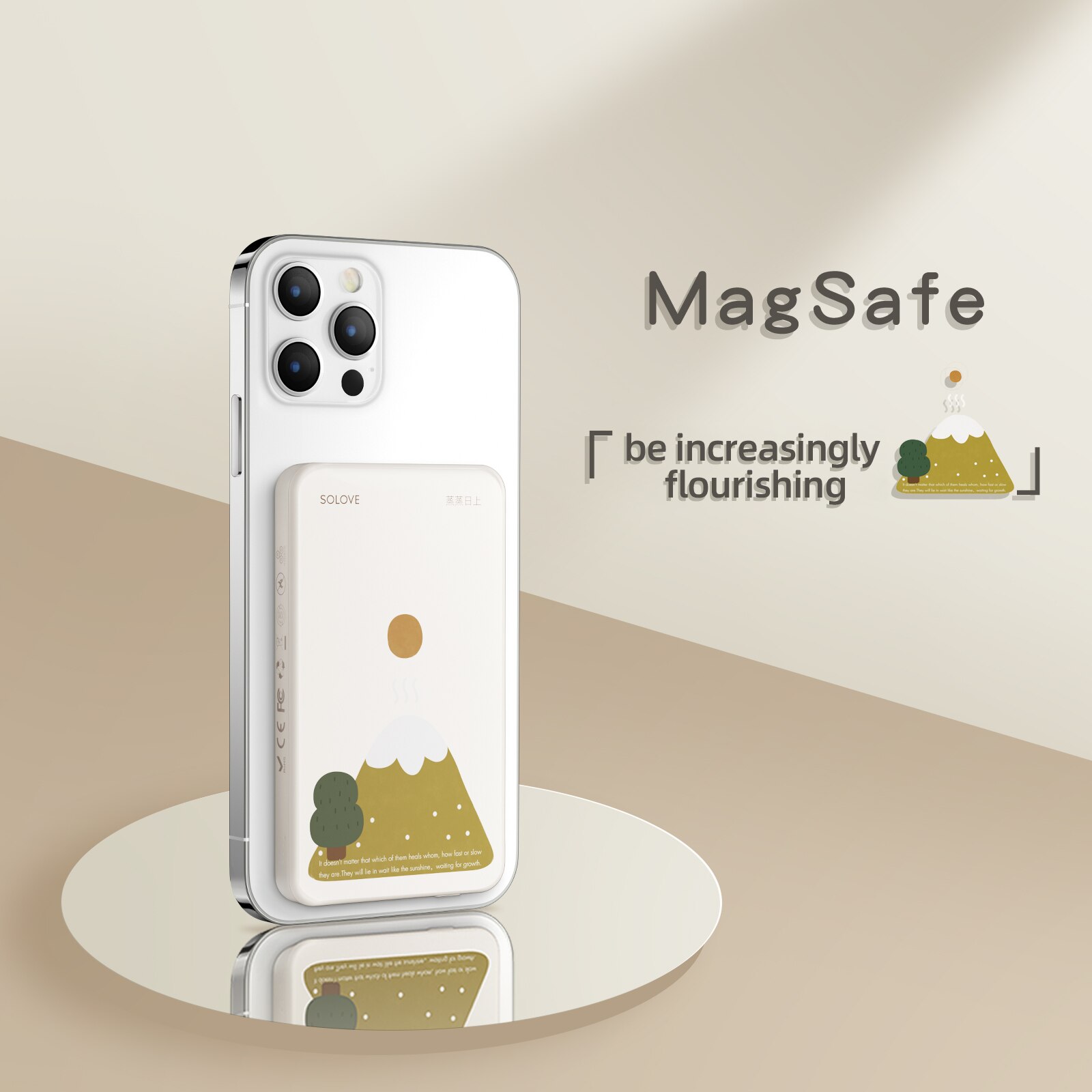 Schnellladefähige magsafe powerbank 15w mit kabellosem 5000 -mah-magnetladeanschluss für iphone 12 pro max und 13 pro max