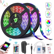 RGB LED Light Strip SMD 2835 5M Waterdichte RGB Tape DC12V Lint diode led Strips Licht Flexibele Streep Lamp IR WIFI Controller