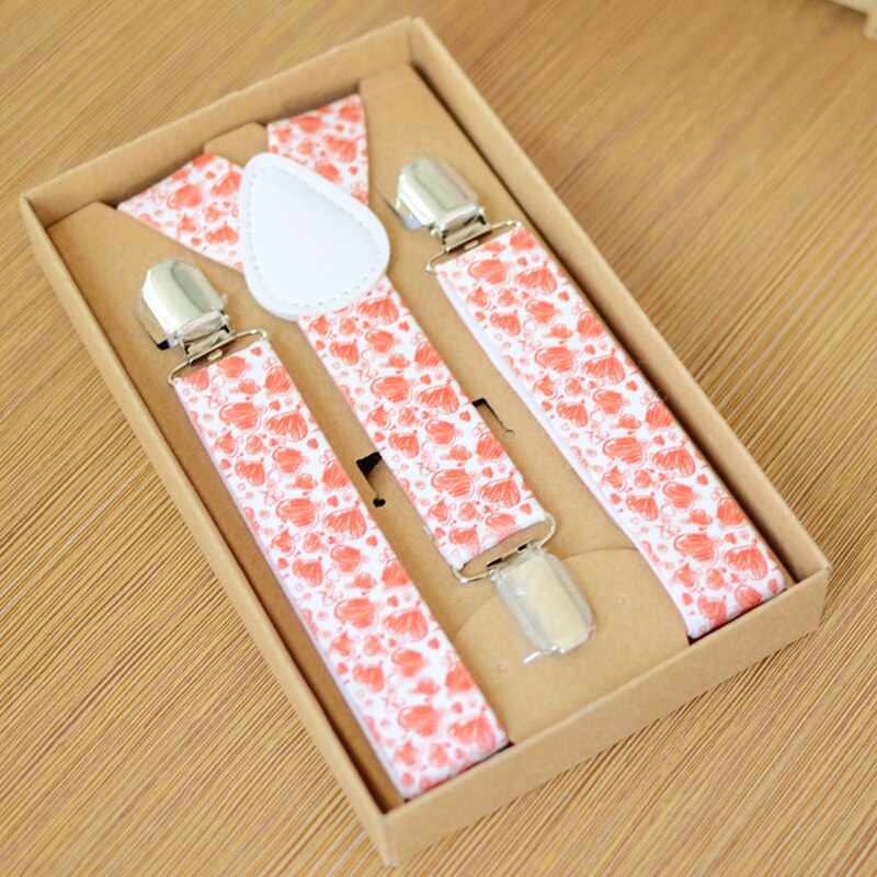 Sweet Girls Suspenders Set 3 Clips Elastic Y-back Adjust Bowtie Braces Personality Clothes Accessories For Kids Children