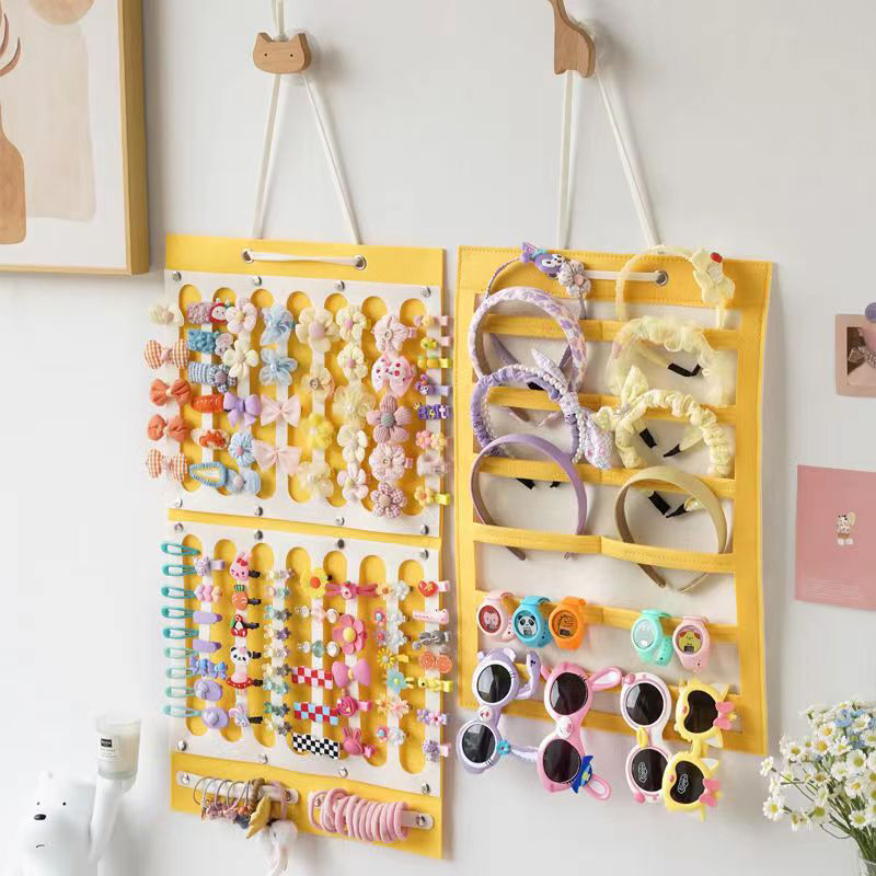 Organizador de lazos para el cabello de gran capacidad, soporte para la diadema, colgador de almacenamiento de Clip para el cabello colgante de pared, ahorro de espacio, decoración de la pared de la habitación de las niñas
