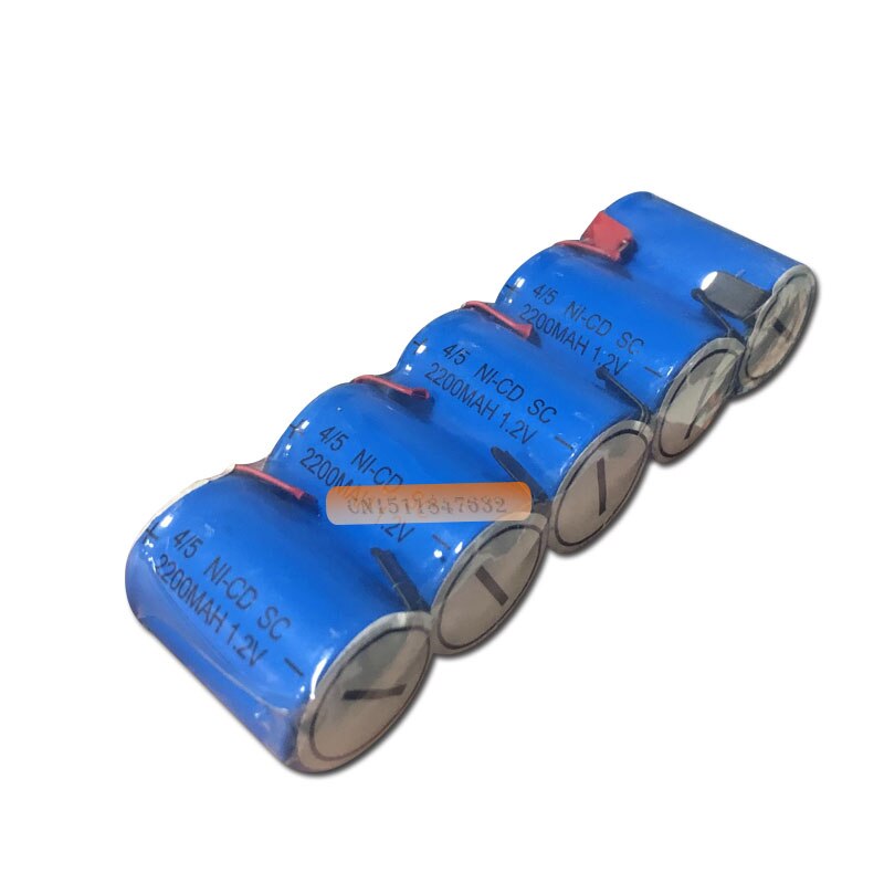 15PCS x Ni-Cd 4/5 SubC Sub C 1.2V 2200mAh Rechargeable Battery with Tab - Blue Color