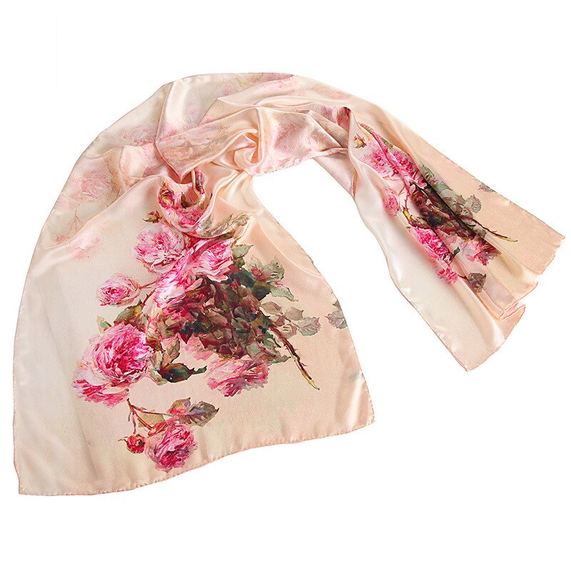 Dankeyisi dames moerbei zijden sjaal lente herfst dames echte zijden sjaals lange bedrukte sjaals strandkleding 172*55cm: 13
