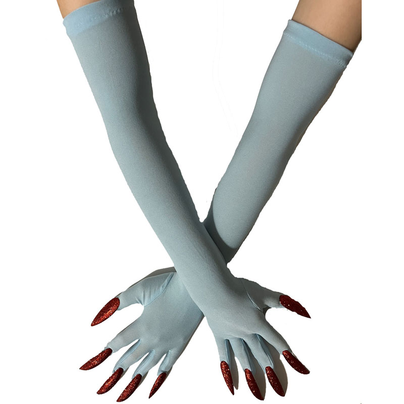 Cool Halloween Handschoenen Lange Ghost Klauw Jurk Up Handschoenen Mode Zwarte Lange Nagels Cosplay Halloween Grappig Handschoenen