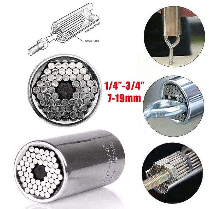 Universele Socket Grip Adapter 4 Stuks Grip Socket Set Ratelsleutel Boormachine Adapter 1/4 Inch-3/4 inch (7Mm-19Mm), professionele