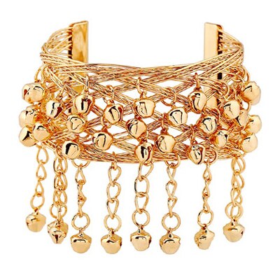 Bracciale Rigido Etnico - Diametro Interno Regolabile 7cm - Motivo Pianta - Placcato Oro/Argento/Bronzo: Oro B0128Z