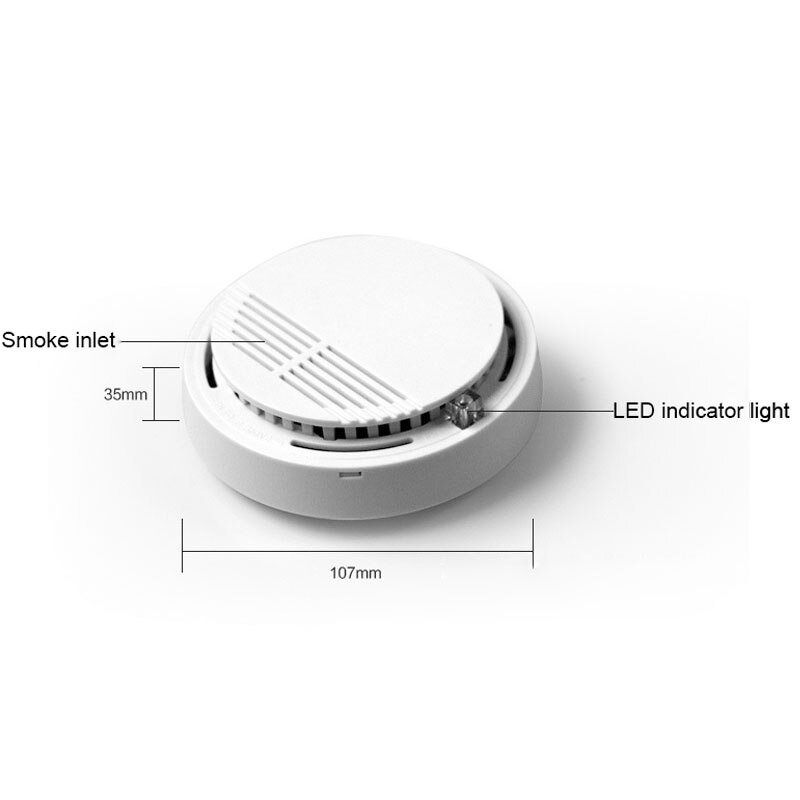 White Durable 85dB Home Hotel Security Fire Protection Sensor Alarm Photoelectric Cordless Smoke Detector Security System