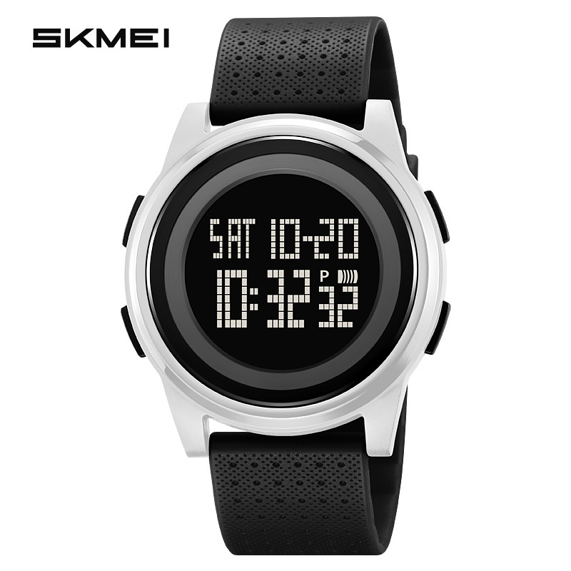 Skmei Men's Watch Personality Large Dial Electronic Watch Unisex Student Sports Multi-Function Waterproof Electronic Watch: Pink
