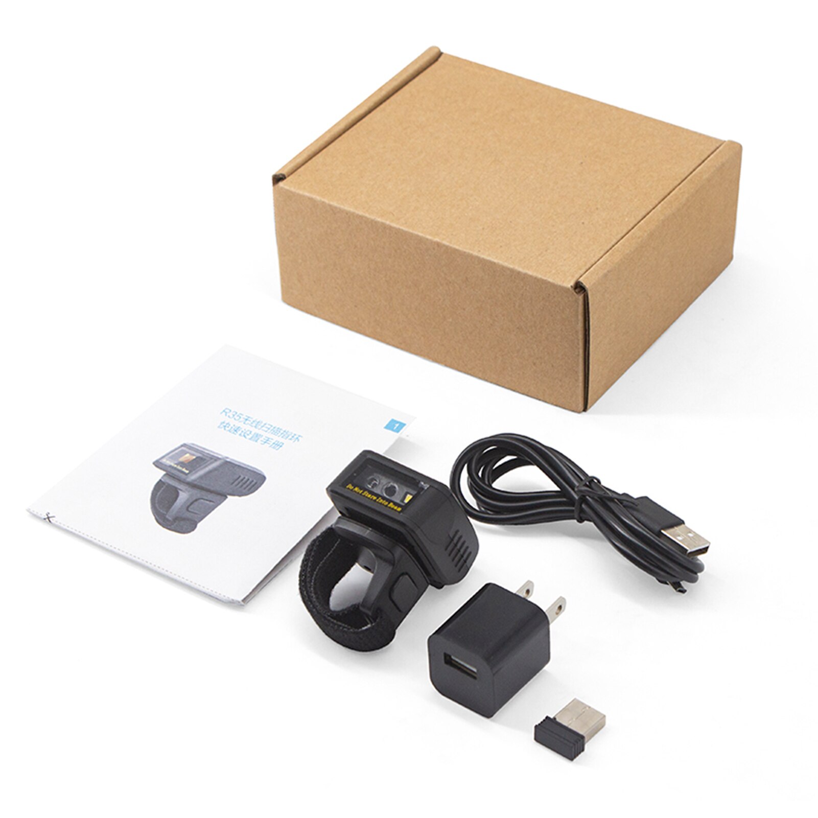 Aibecy Barcode Scanner 1D/2D/QR Barcode Portable Finger Handheld Wearable Ring Code Reader Support for Windows PC Computers